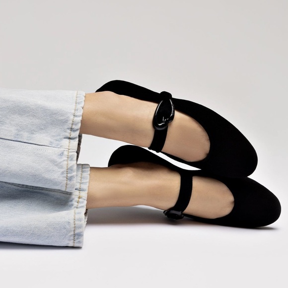 Larroude Shoes - Larroude Verona Suede leather Mary Jane Flats